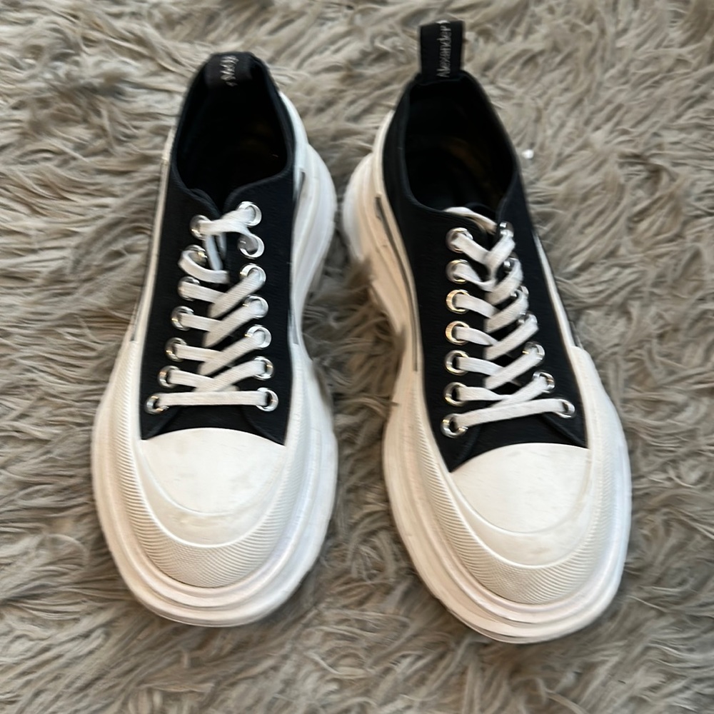 Alexander McQueen Black and White Platform Sneakers